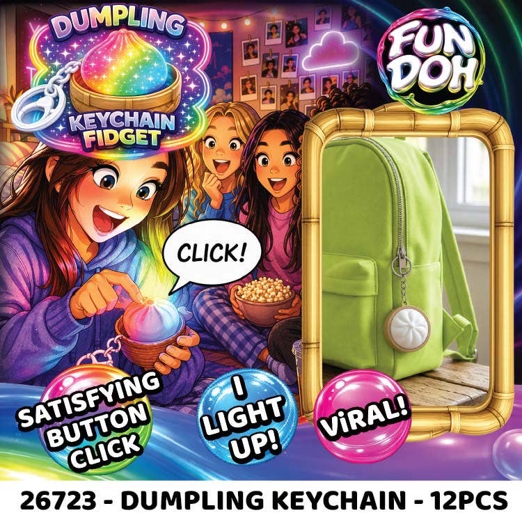 Dumpling Fidget Keychain | Lights Up With Satisfying Clicks