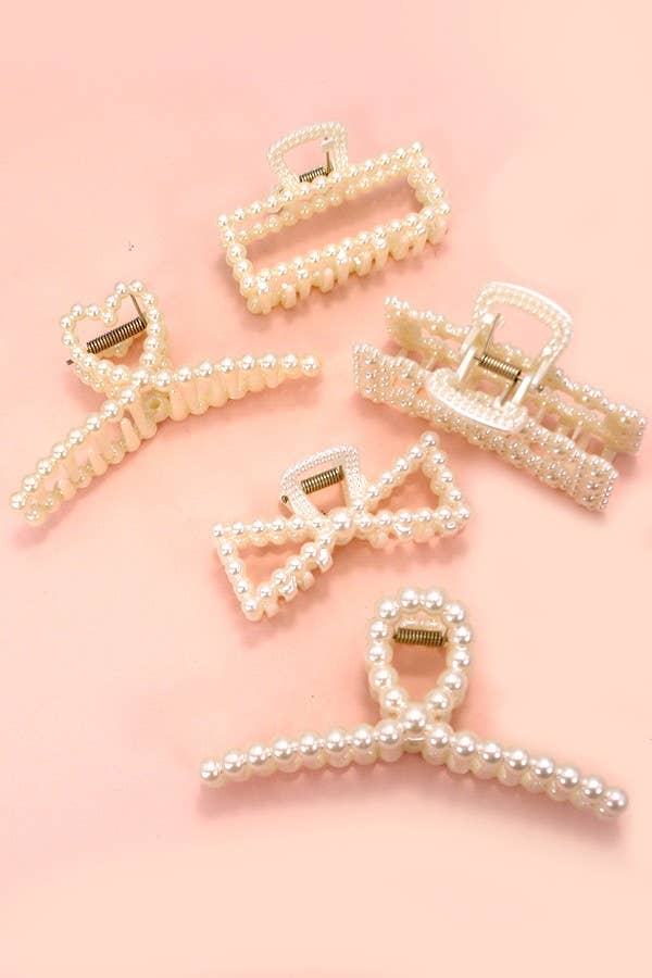 Hair Claw Clips Pearl Modest Fashion Accessory For Womens Christian Boutique