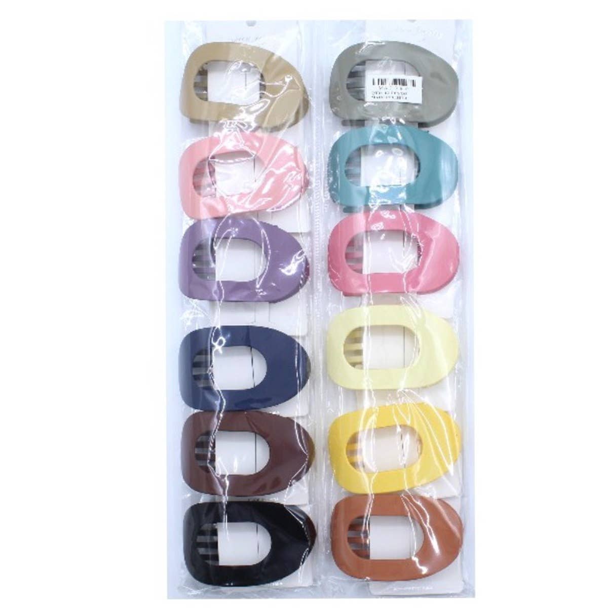 Hair Claw Oval Shape Flat Assorted Colors For Modest Fashion