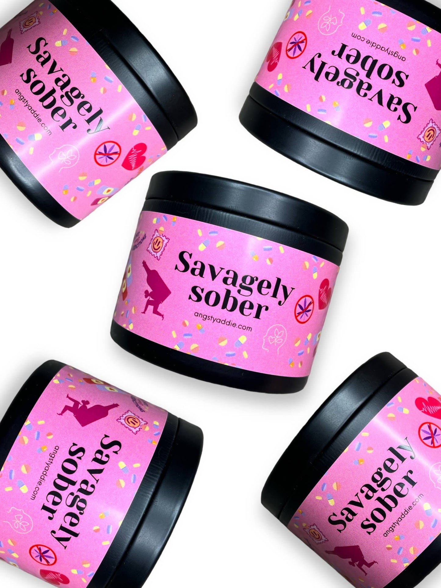 Candle Savagely Sober - Empowering Sobriety Gift- Eucalyptus/ Vanilla