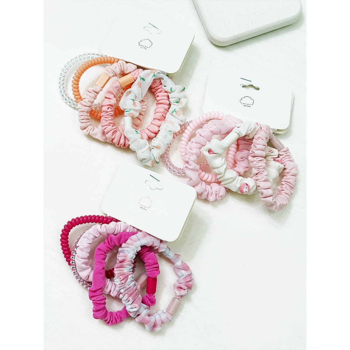 Hair Ties Pink Tone Multi Design Mixed Patterns