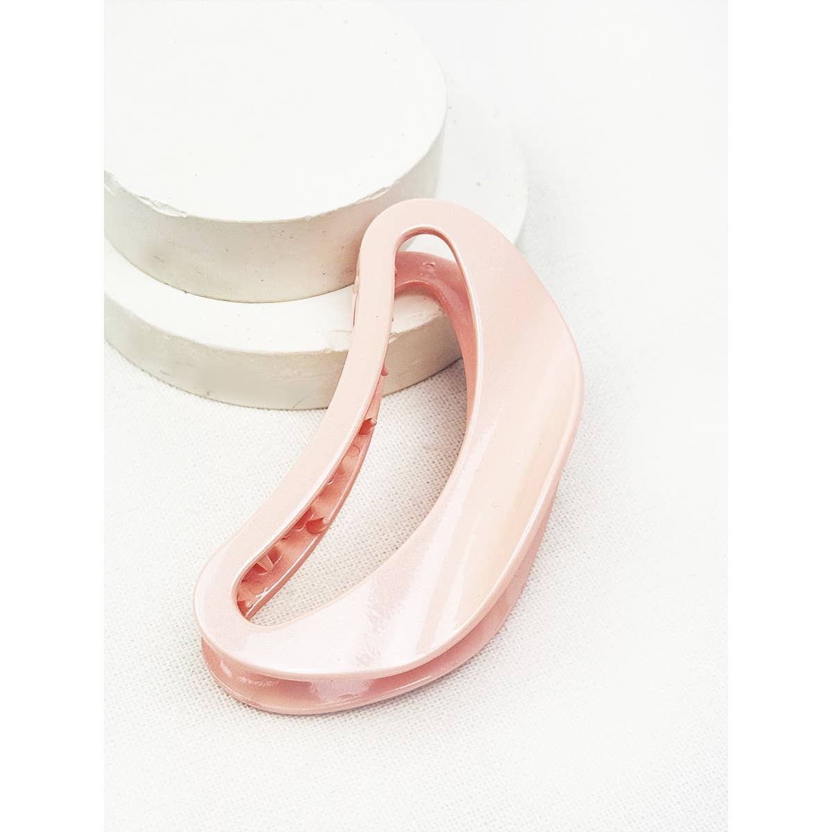 Hair Claw Clip Pearl Colors Half Moon With Double Row Teeth