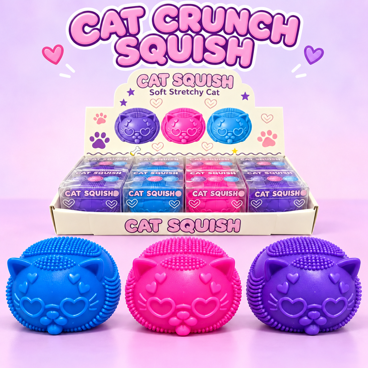 Cat Crunch Squish ASMR Textured Cat Stress Toy - The Sensory