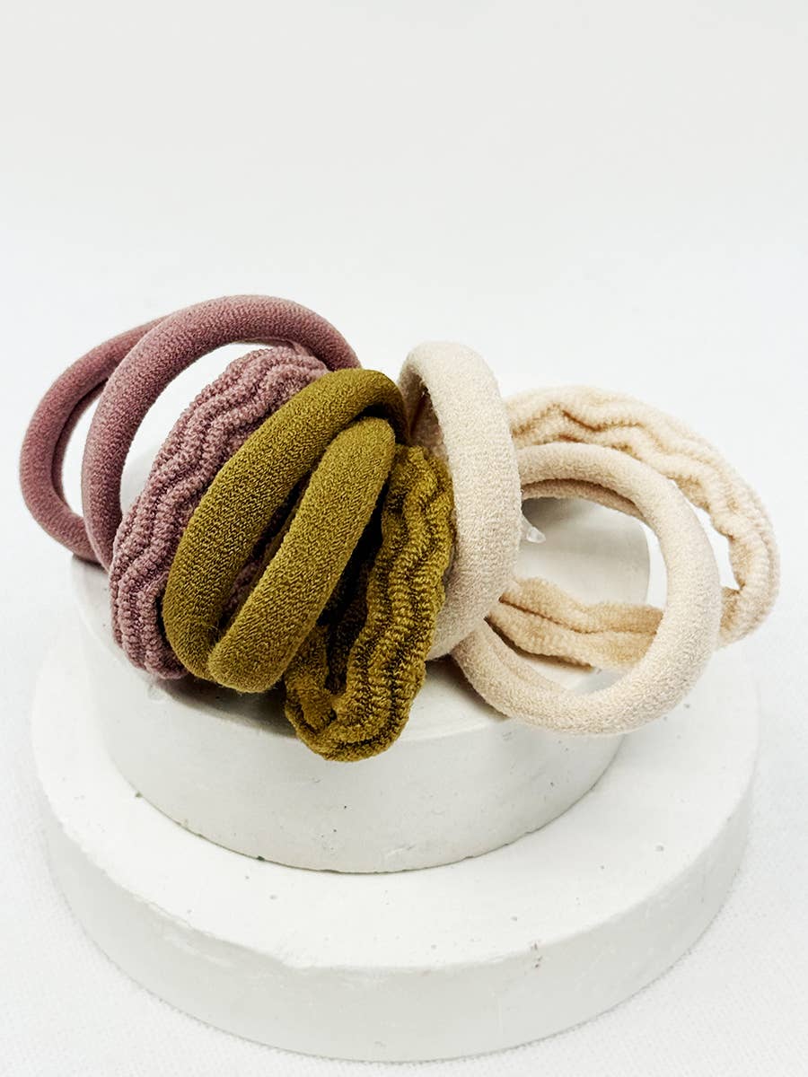 Hair Tie Set Rolled – Assorted Colors No-Slip Ponytail Holders
