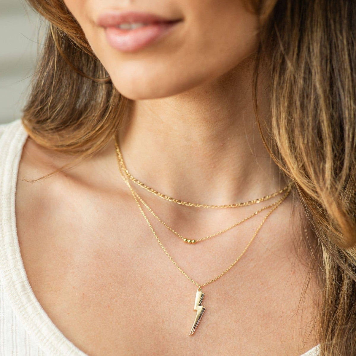 Layered Lightning Strike Necklace - The Sensory