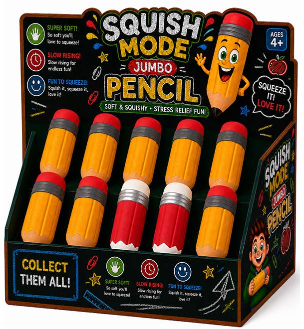 Toymendous Jumbo Squishy Pencil | Giant Squeeze Stress Toy