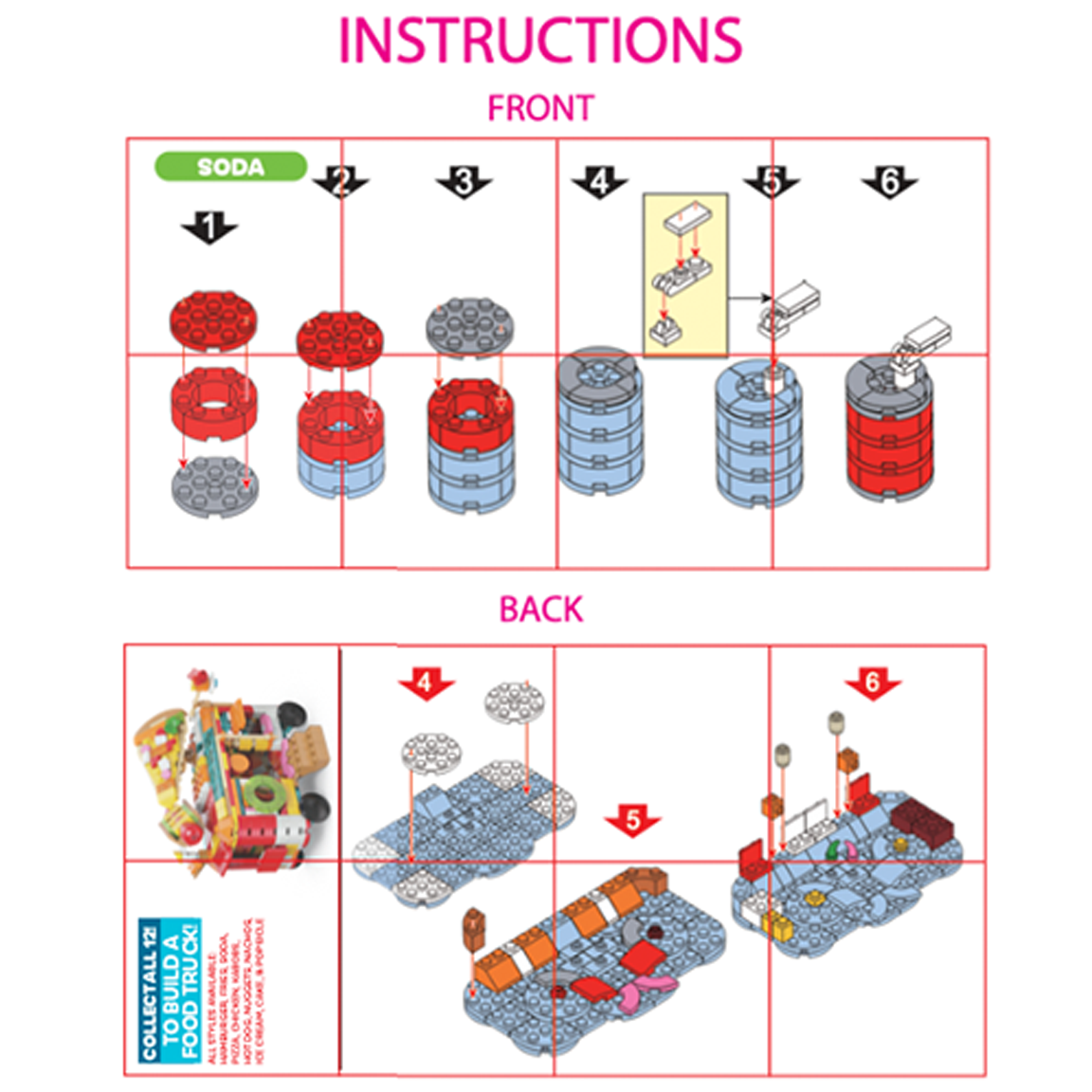 Micro Block Fast Food Set Rush Hour Burger Building For Tiny Chefs