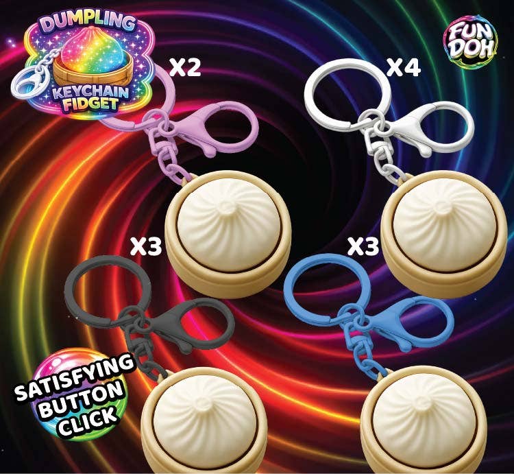 Dumpling Fidget Keychain | Lights Up With Satisfying Clicks