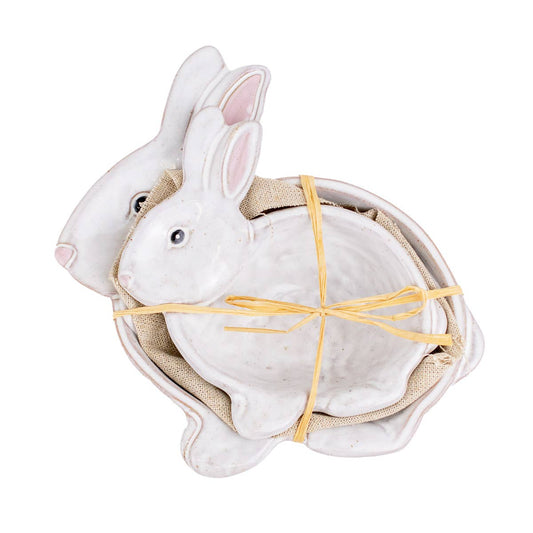 Nesting Dishes – Call Me Bunny, White And Light Pink Gift — The Sensory
