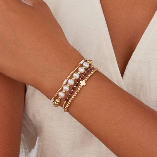 MULTI BALL PEARL CHAIN STRETCH BRACELET | 40B5183 - The Sensory