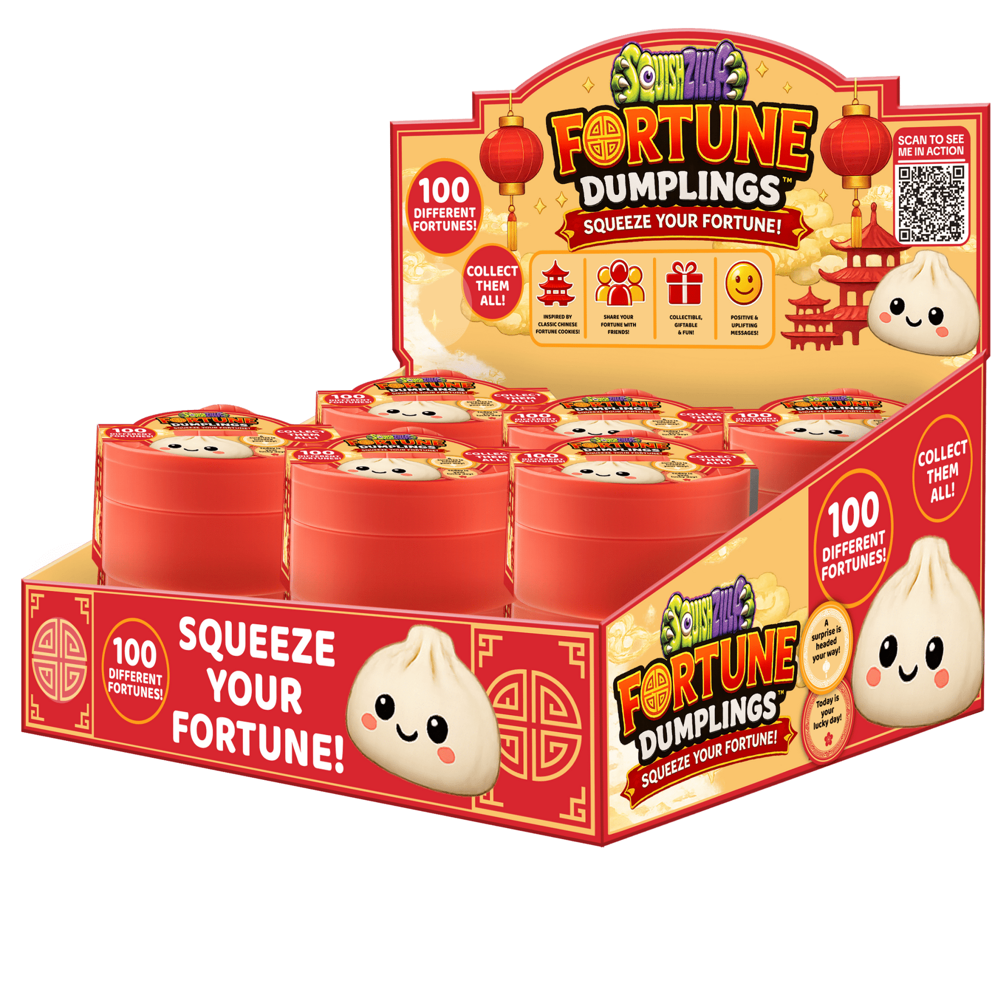 Fun Doh Mystery Fortune Cookie Squishy Dumpling - 12/Display - The Sensory