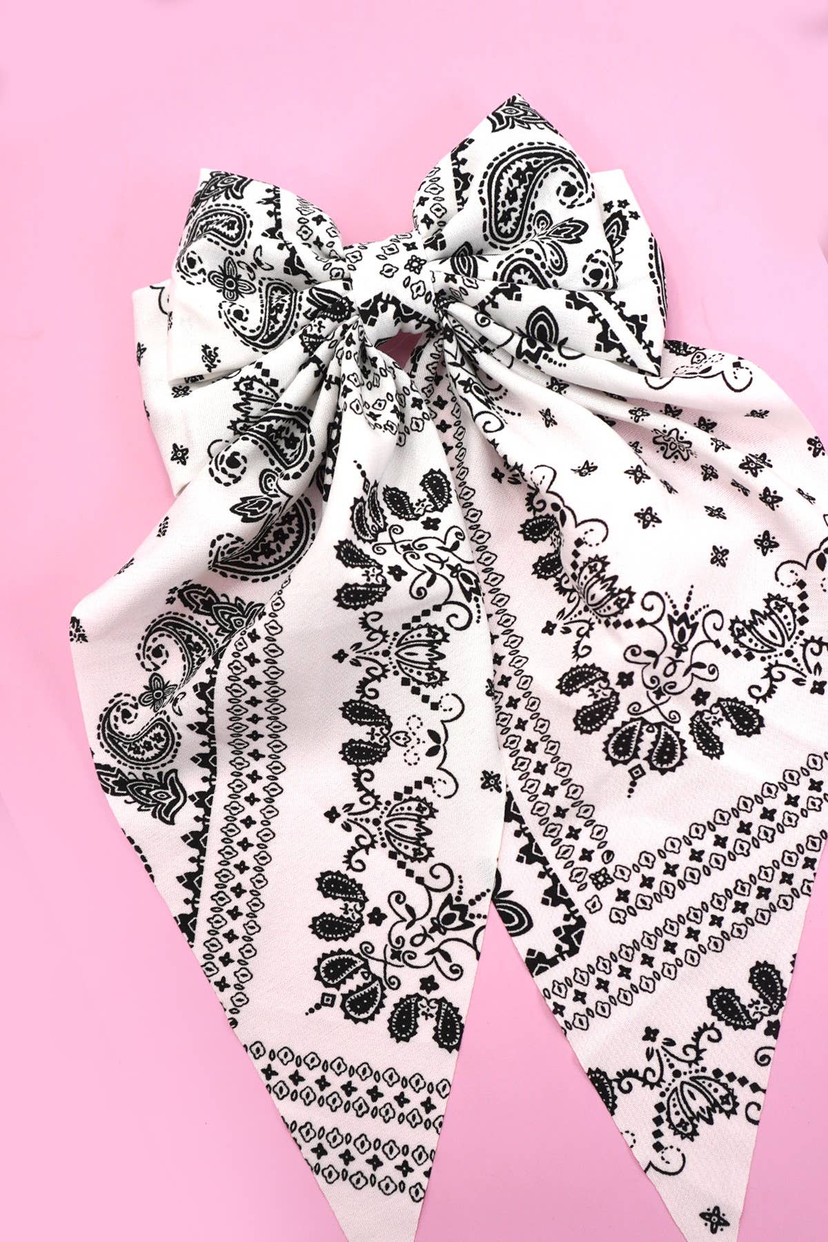 Hair Clips Bow Paisley Boho Vintage Ribbon Elegant Modest Accessory