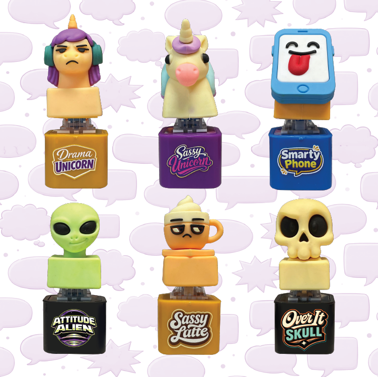 Sass Me Keyboard Fidget Keychain Toy Variety - 12/Display