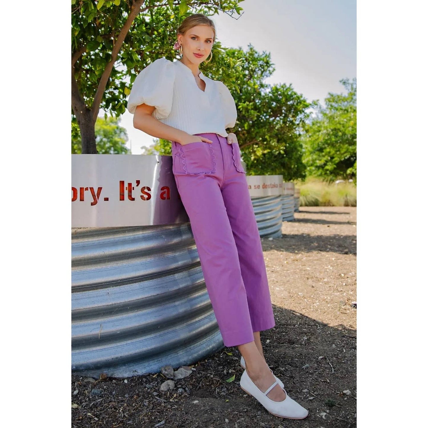 Pants Cropped Wide Leg Colette Style Cotton Blend Modest Fashion Faith Based