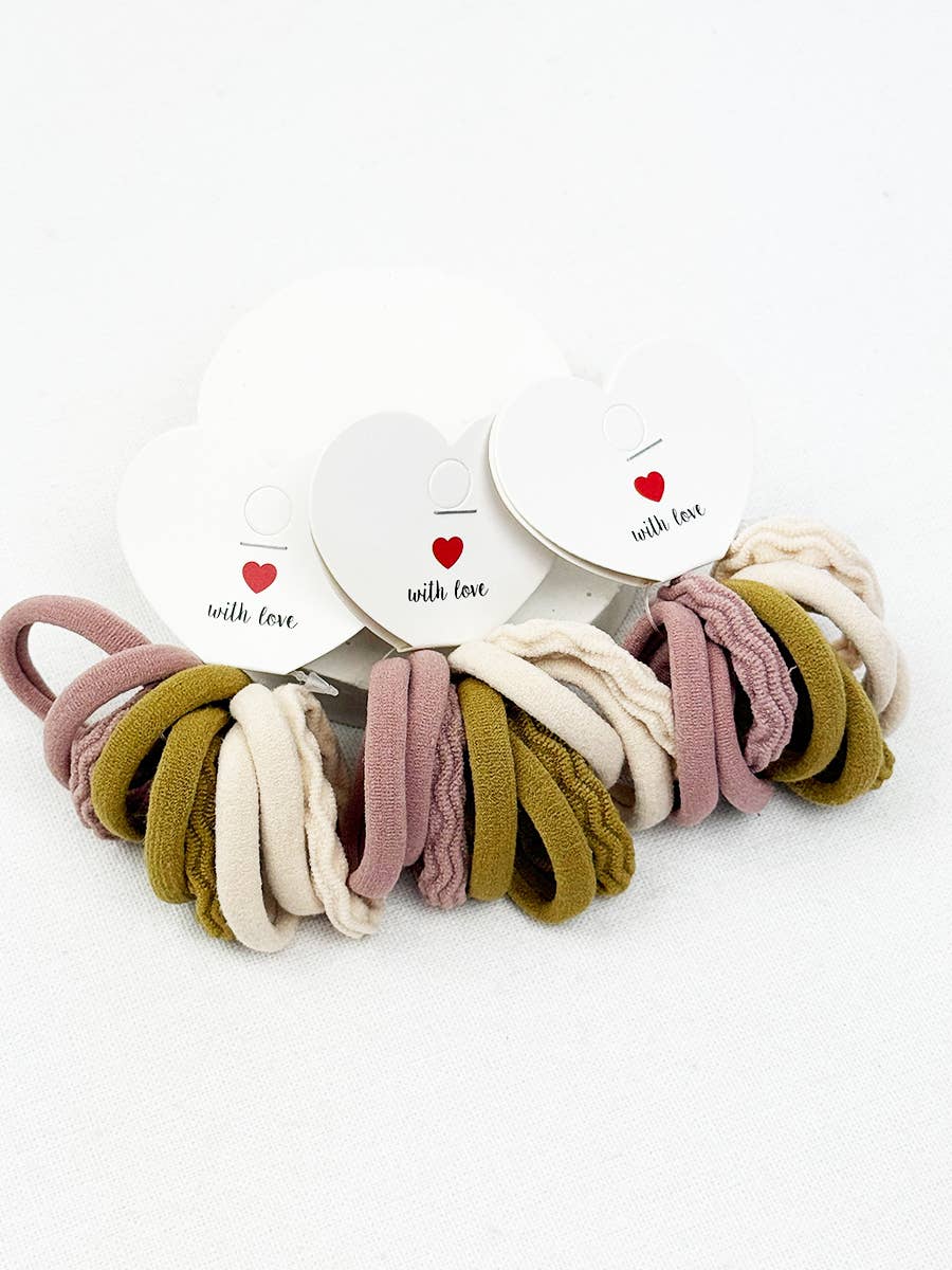 Hair Tie Set Rolled – Assorted Colors No-Slip Ponytail Holders