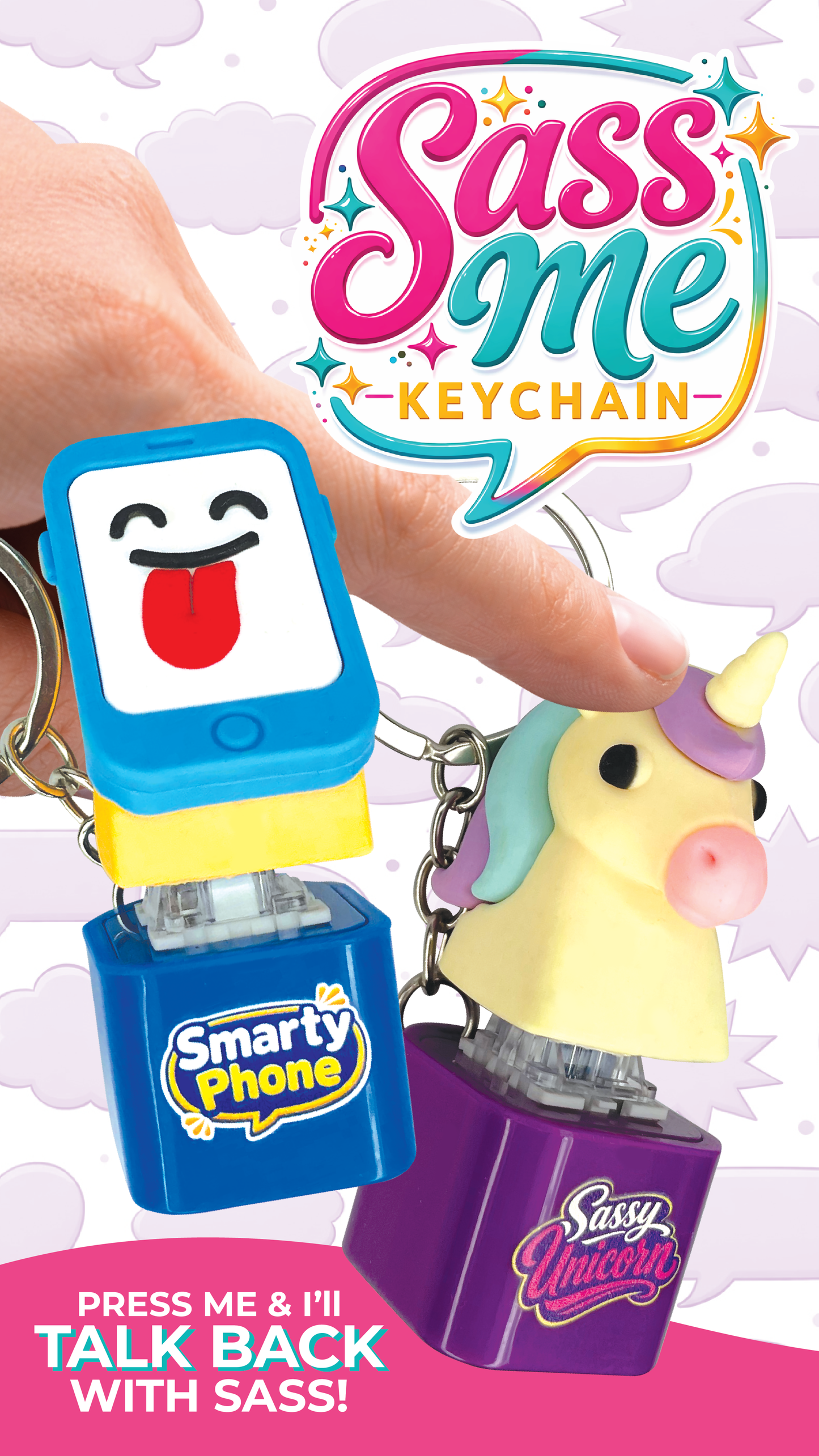Sass Me Keyboard Fidget Keychain Toy Variety - 12/Display