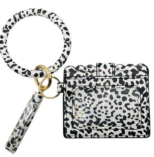 Bangle Keychain Wallet With ID Window In Vegan Leather For Handsfree Chic