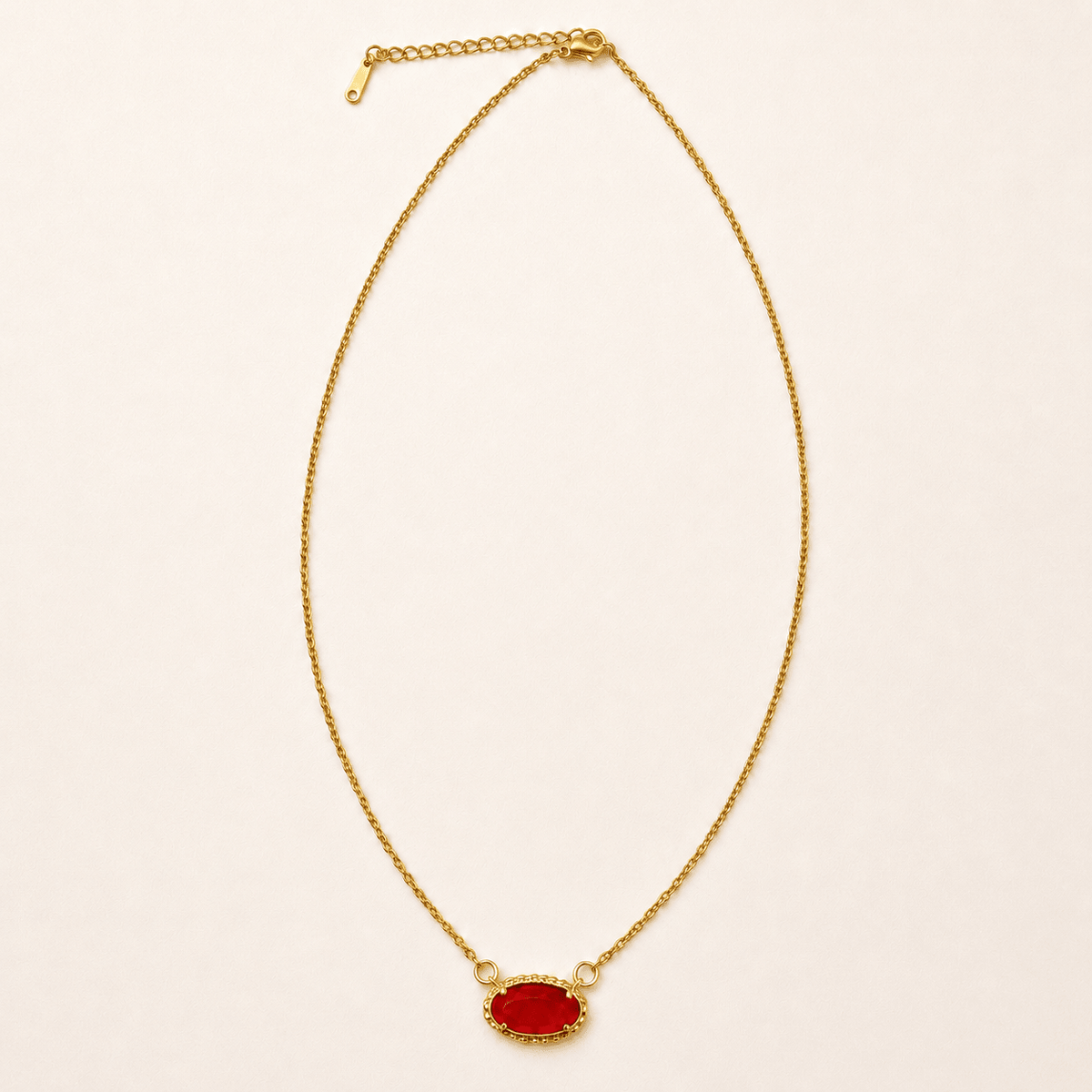 OVAL GEMSTONE CHARM PENDANT NECKLACE | 40NK9661 - The Sensory