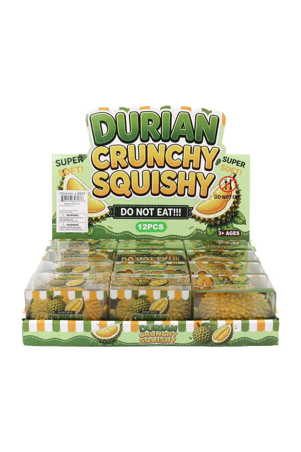 Durian Fruit Crunchy Bead Slime Filled TPR Squishy