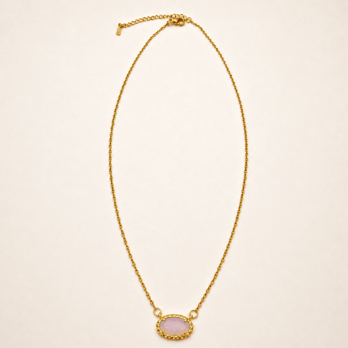 OVAL GEMSTONE CHARM PENDANT NECKLACE | 40NK9661 - The Sensory