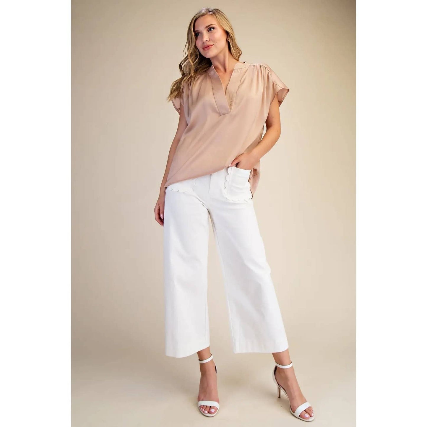 Pants Cropped Wide Leg Colette Style Cotton Blend Modest Fashion Faith Based