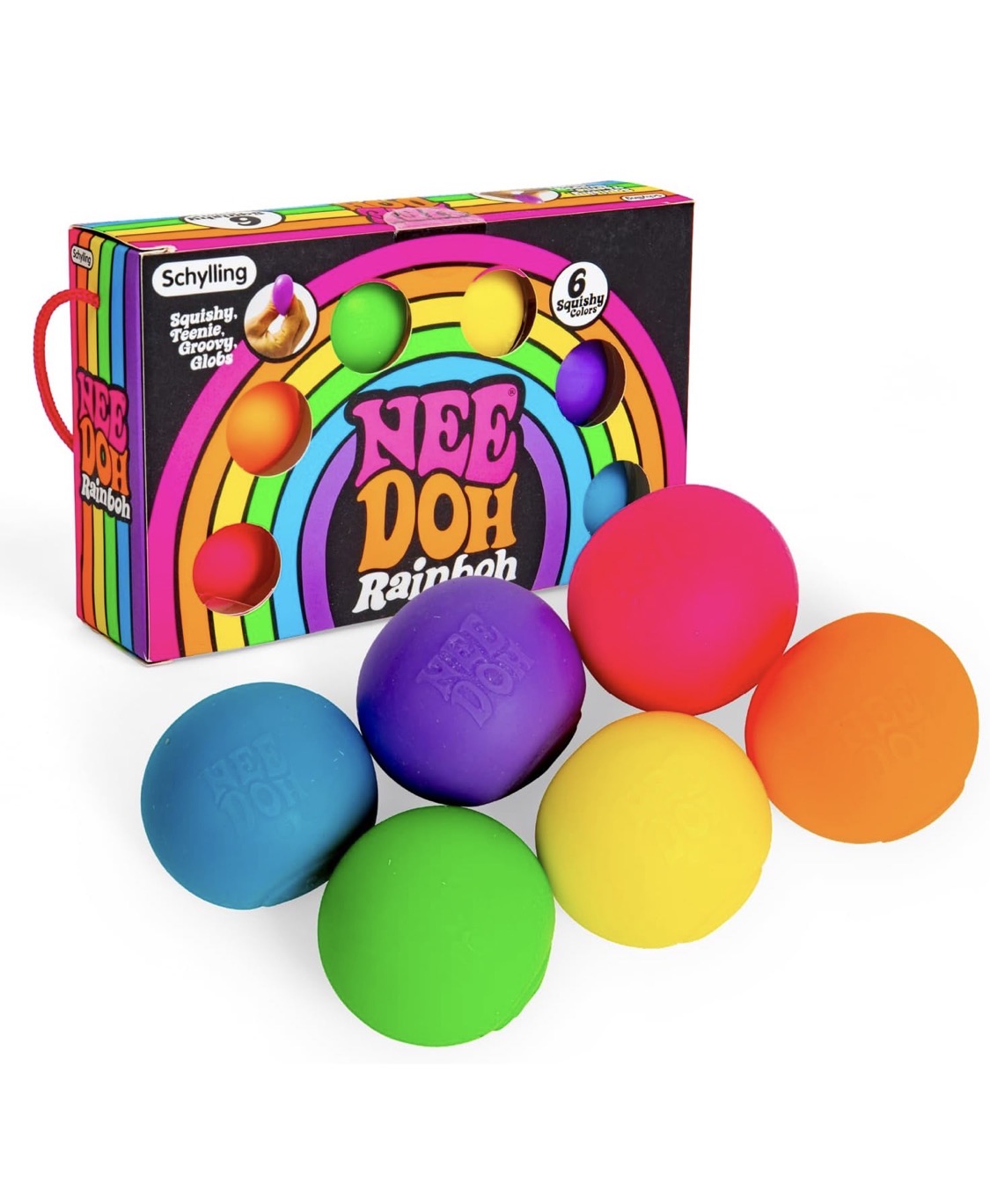 NeeDoh Rainboh Teenie | Authentic | Contains 6 Mini Squish