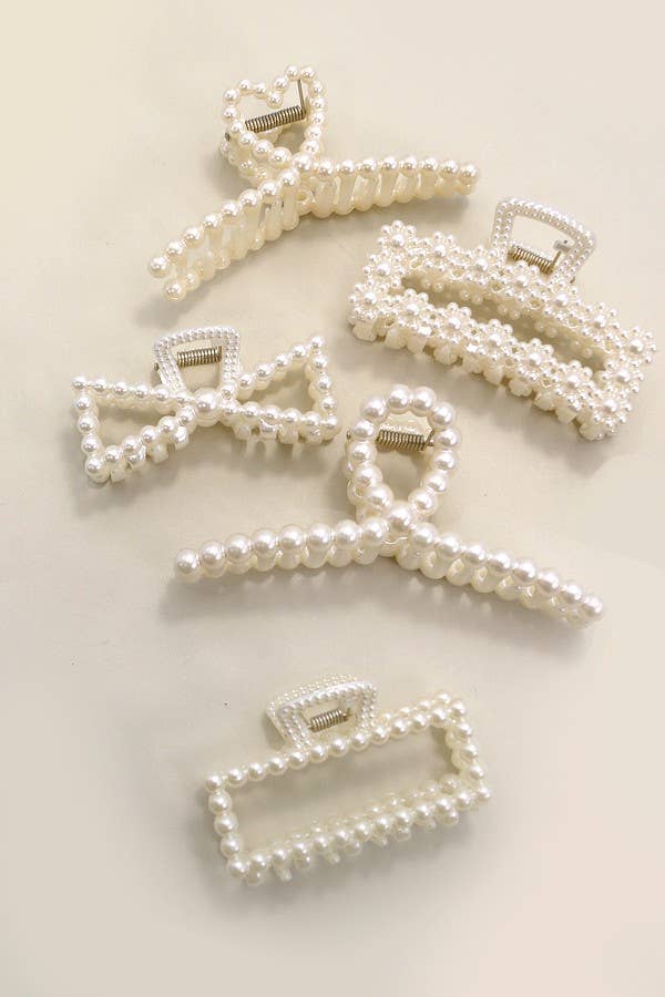 Hair Claw Clips Pearl Modest Fashion Accessory For Womens Christian Boutique