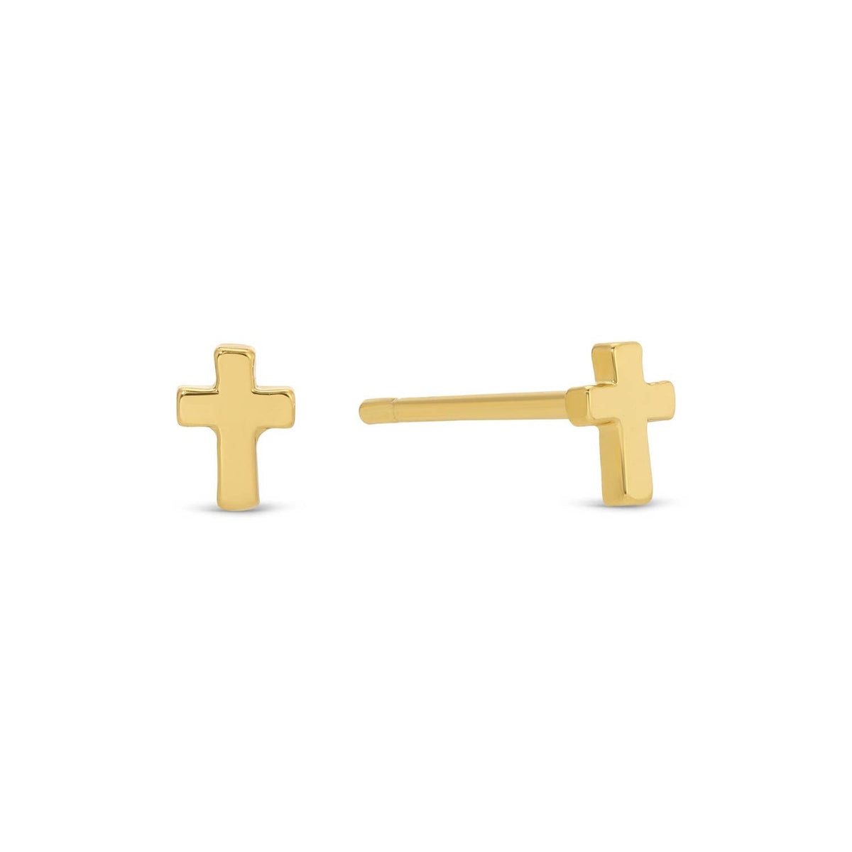 Minimalist Cross Studs On Velvet Tag - The Sensory