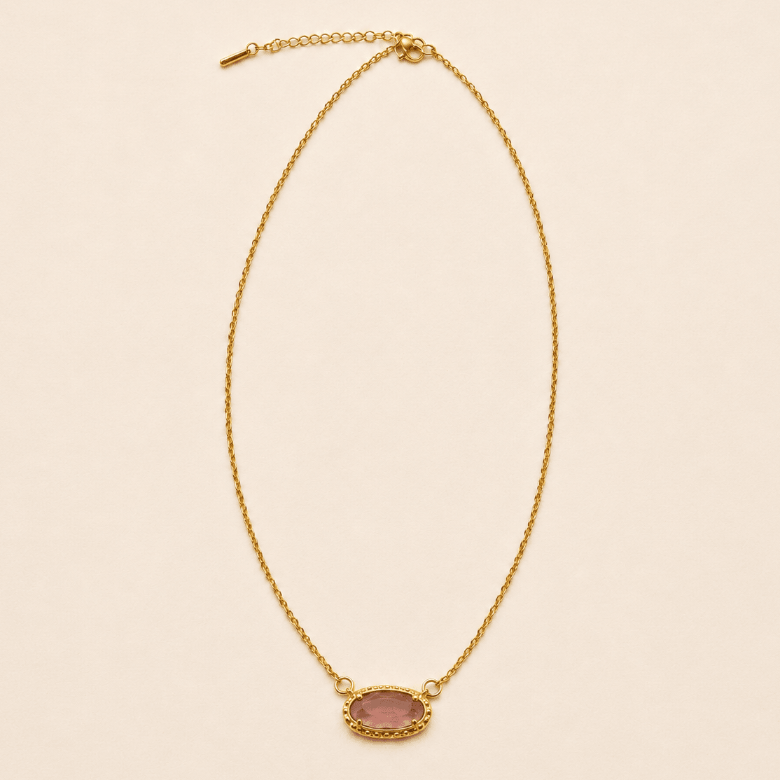 OVAL GEMSTONE CHARM PENDANT NECKLACE | 40NK9661 - The Sensory