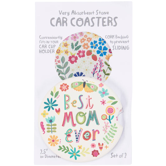 Car Coasters Hand Illustrated Mom Themed Christian Gift For Mother's Day