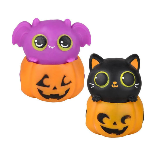Jack-O-Lantern Cat And Bat Squishy - The Sensory