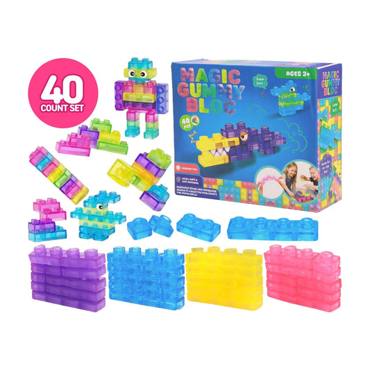 40-Count Colorful Gummy Squishy Sensory Building Block - The Sensory