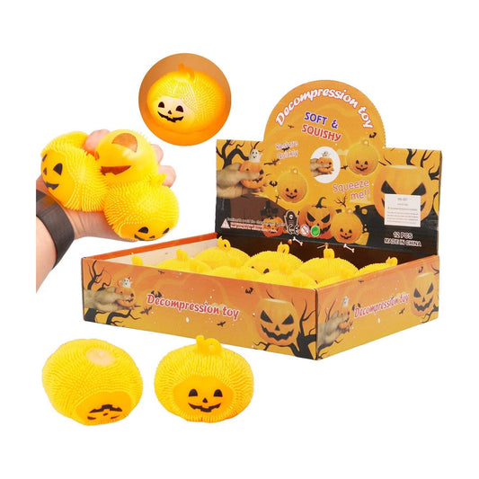 Halloween Pumpkin Spiky Puffer LED Squishy Ball - The Sensory
