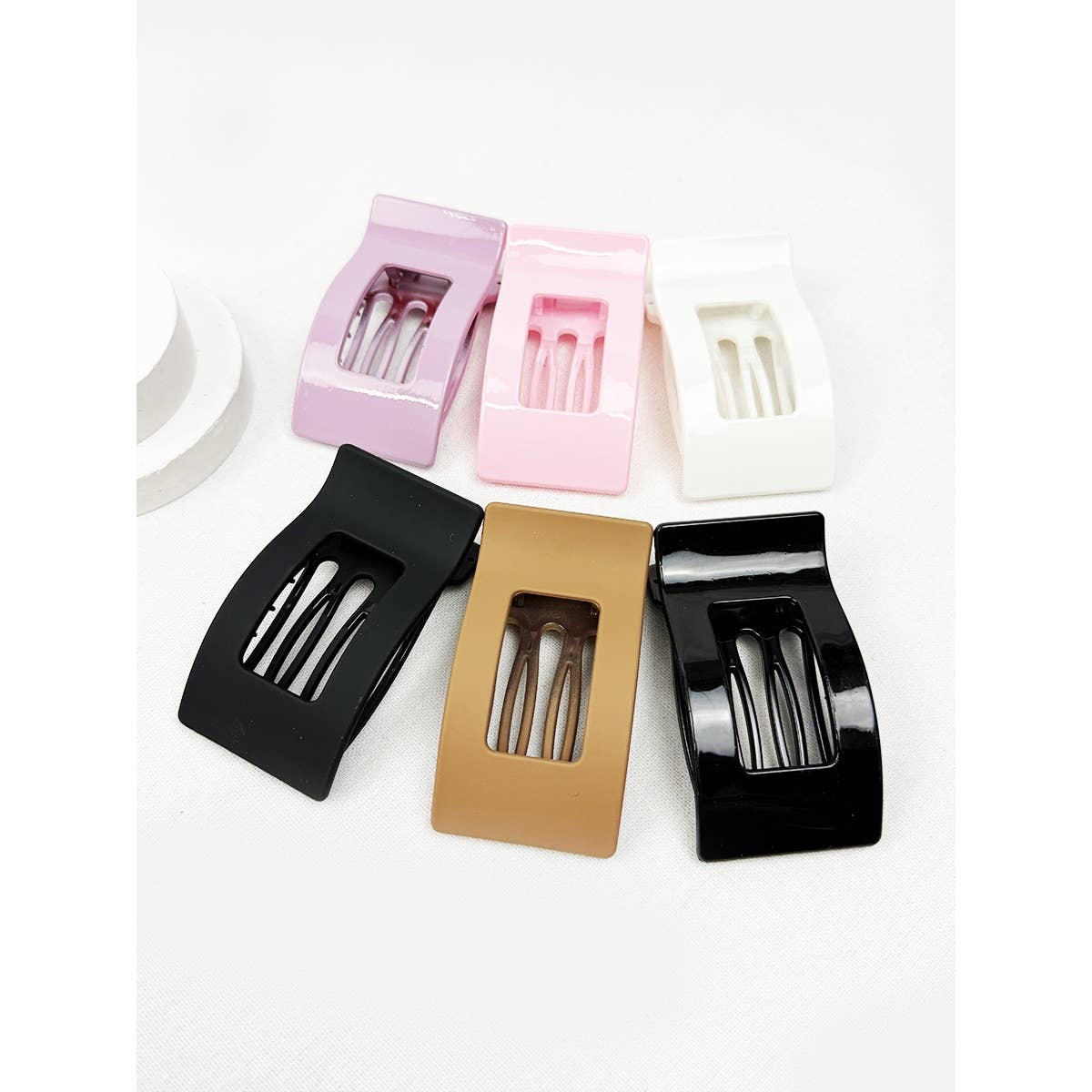 Hair Claw Clip Glossy Flat Large Size Assorted Neutral Colors Modest Fashion
