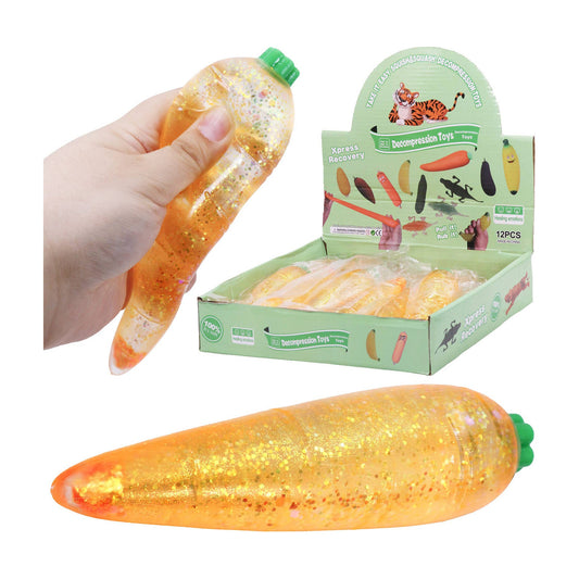 Carrot Glittery Maltose Squishy - The Sensory