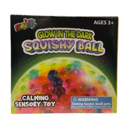Buzzy Glow in the Dark Squishy Ball, 4 Inch - The Sensory