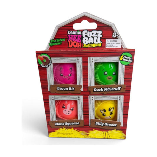 Teenie NeeDoh FuzzBall Farmyard 4pk | Authentic - The Sensory