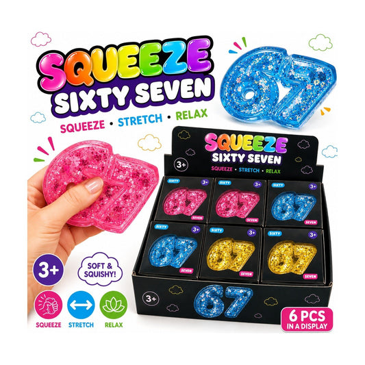 Squeeze SixSeven Glitter Maltose Squeeze Toy - 67 Squishy - The Sensory