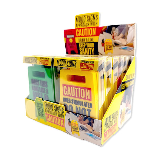 Standing 4.75" 3D Mood Caution Sign Assortment - 12/Display - The Sensory