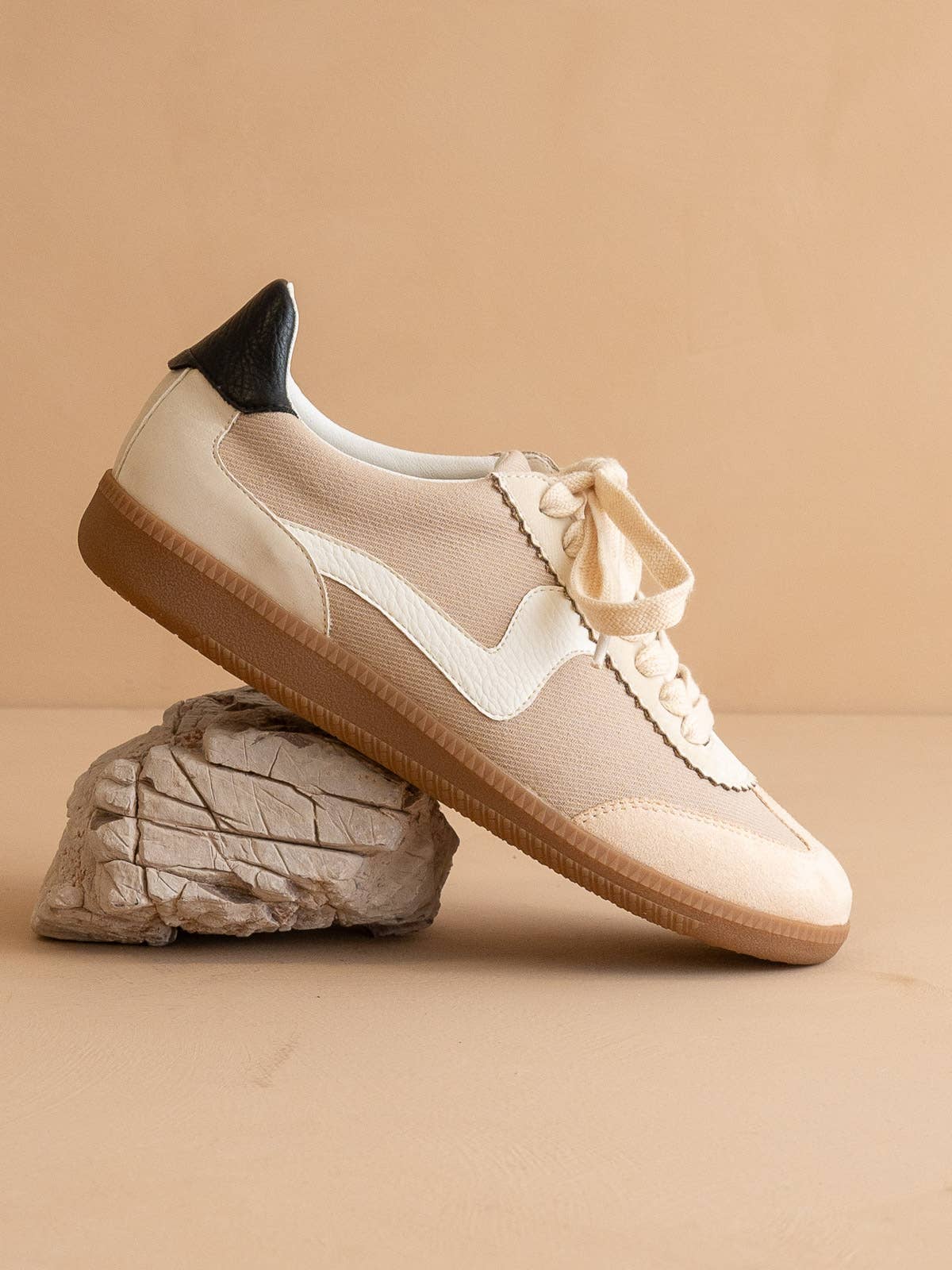 Classic Low Top Sneakers- With DreamCloud Cushion Insole- Almond