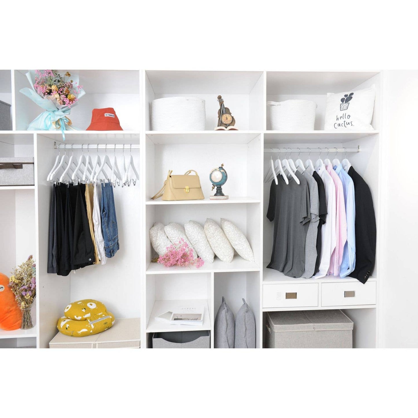 W042 - Wooden Skirt Hanger Semi Curved, 17 inch, White - 80