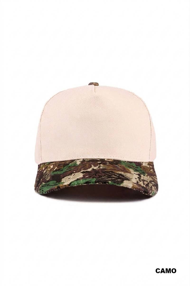 Canvas Cotton Cap Modest Fashion Two Tone Design Adjustable Strap