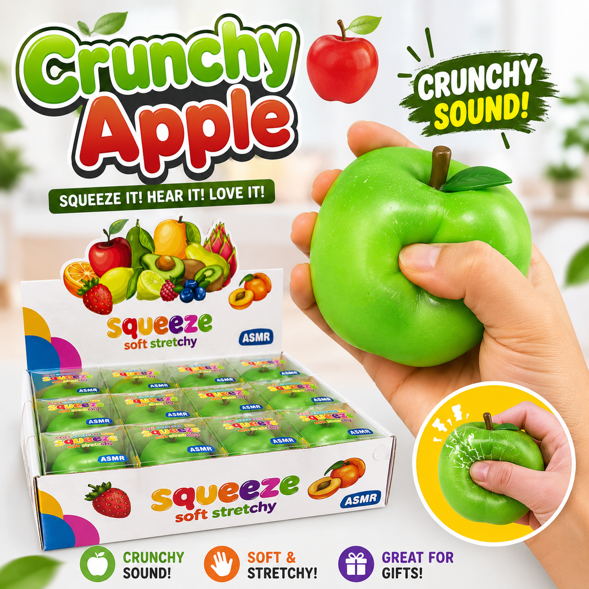 Crunchy Apple ASMR Squishy — Individually Boxed - The Sensory