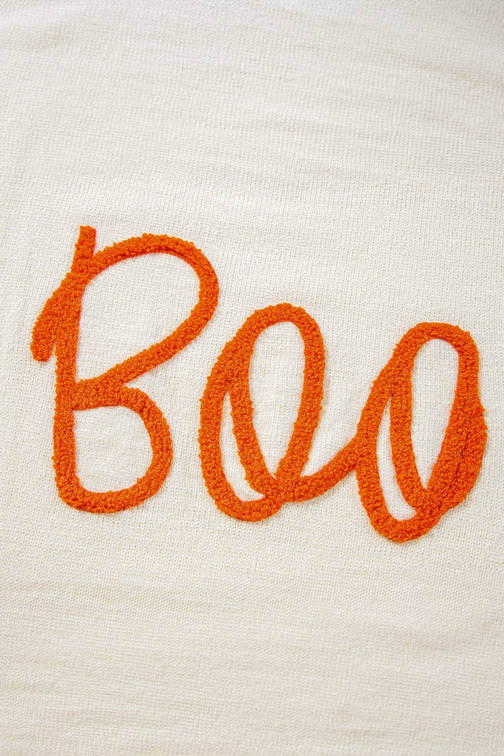 LALA LOO Boo Ribbed Trim Halloween Sweater - The Sensory