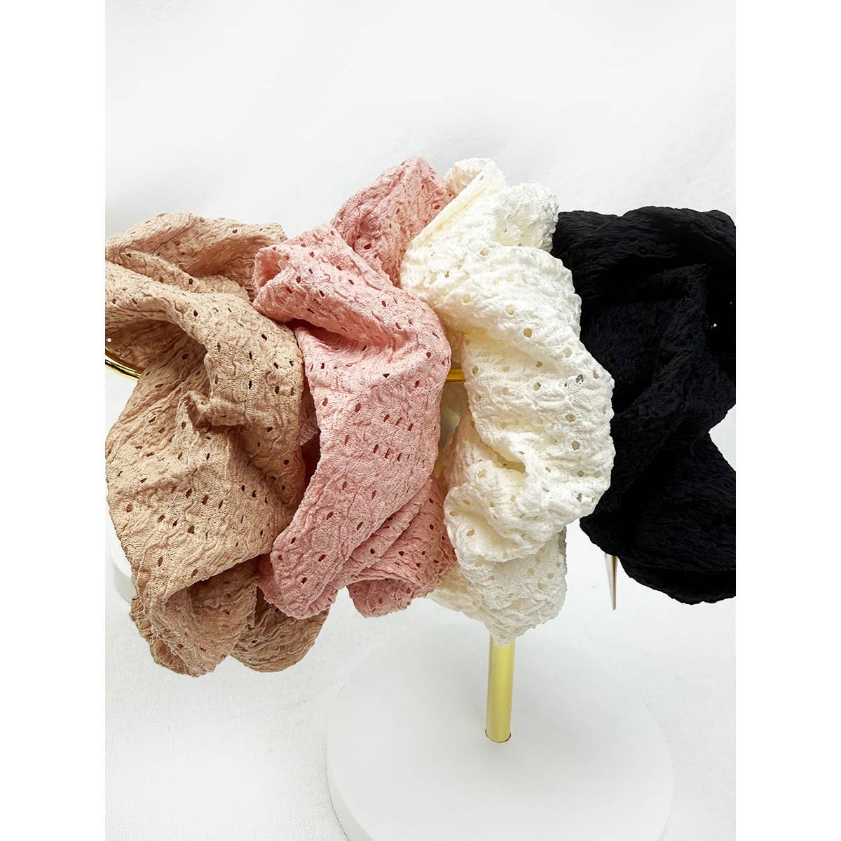 Scrunchies Eyelet Lace Assorted Colors