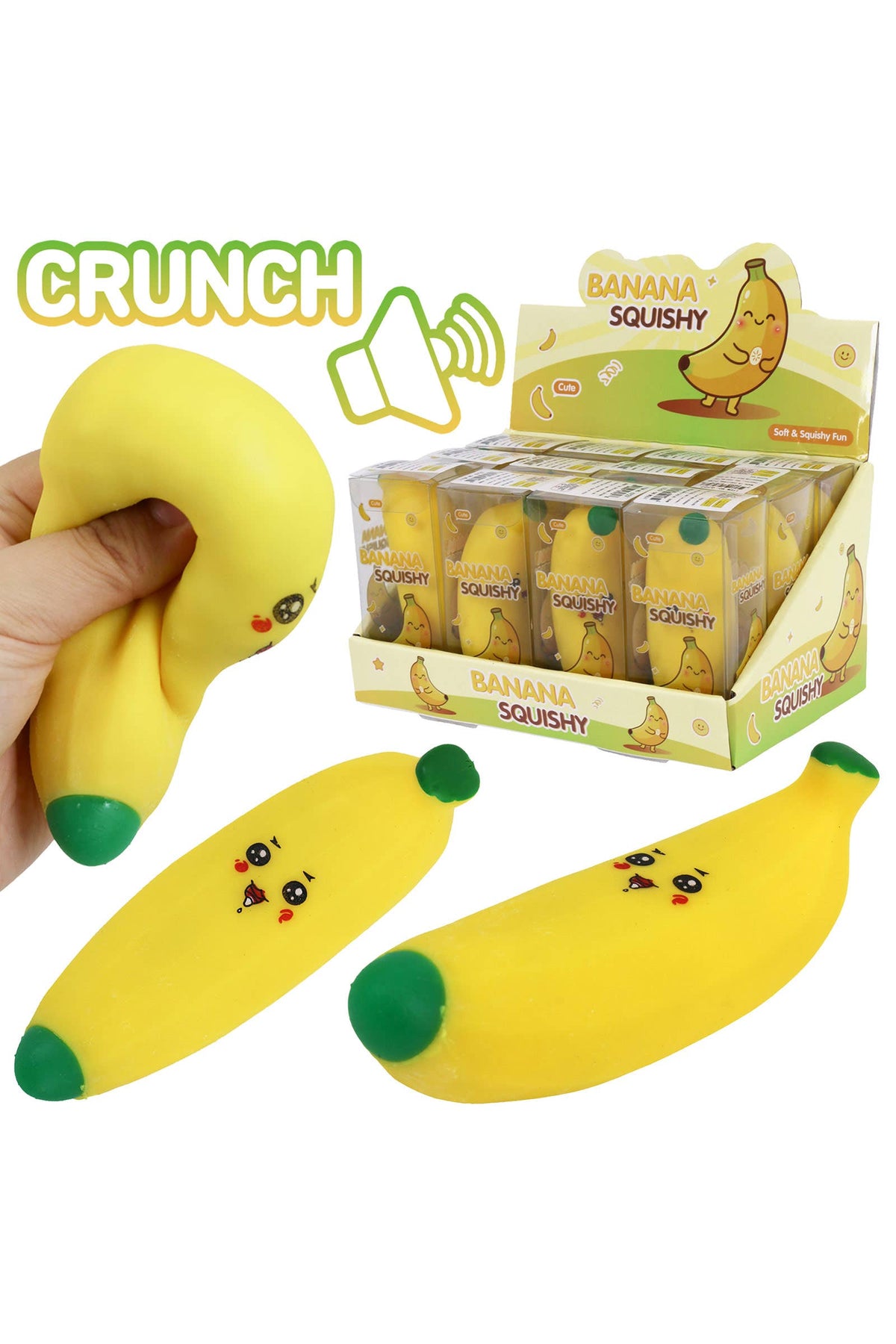 Silly Banana Crunchy Bead Slime Filled TPR Squishy Toy