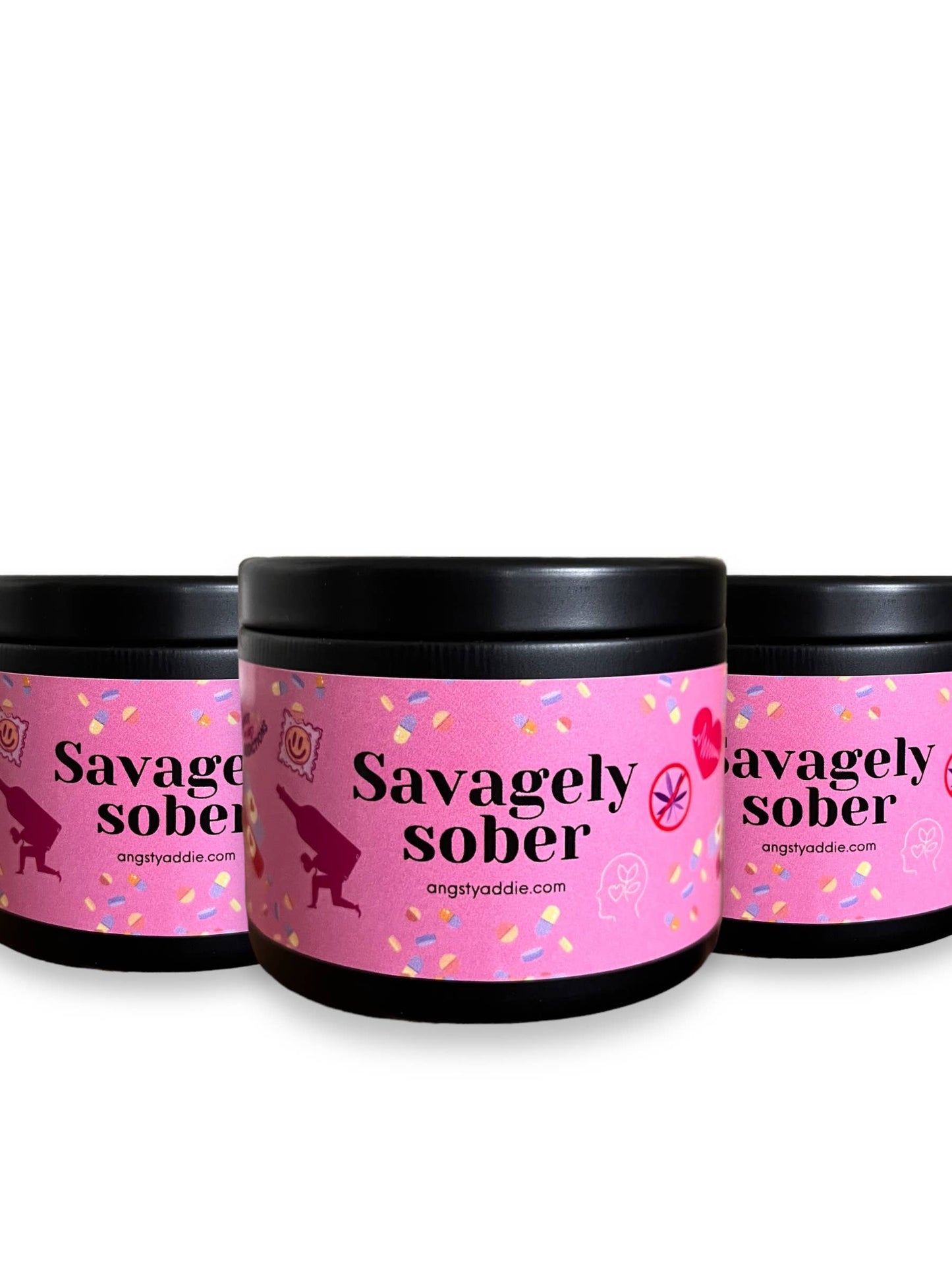Candle Savagely Sober - Empowering Sobriety Gift- Eucalyptus/ Vanilla