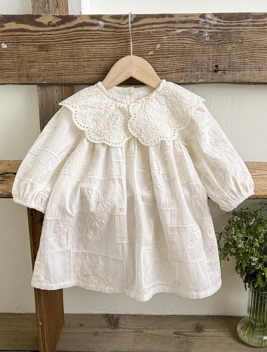 Baby Dress Heirloom Lace Collar Embroidery Timeless Modest Style