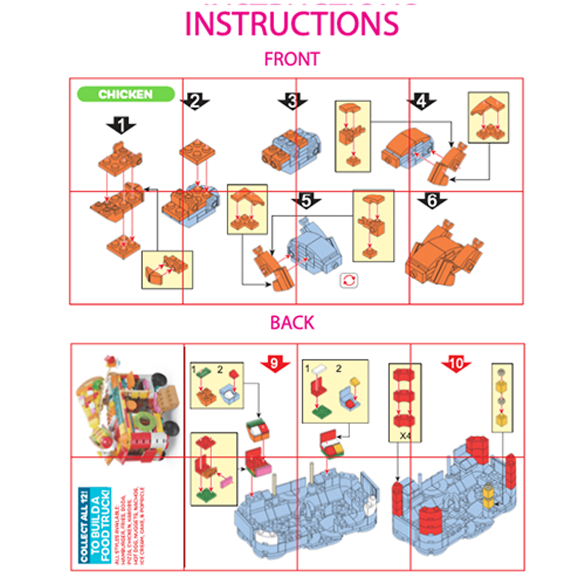 Micro Block Fast Food Set Rush Hour Burger Building For Tiny Chefs