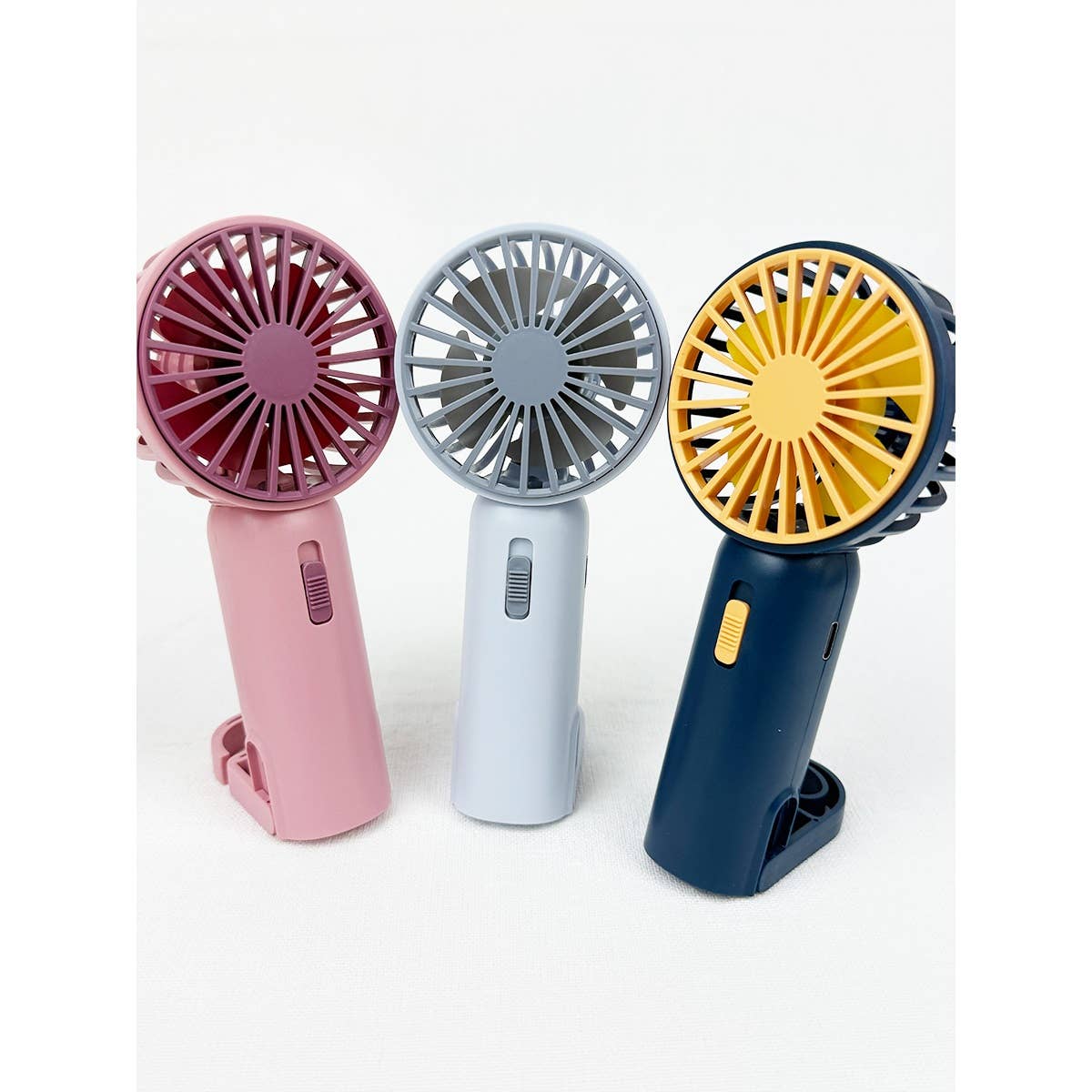 Portable Hand Fan With Pull-Out Stand, USB Rechargeable